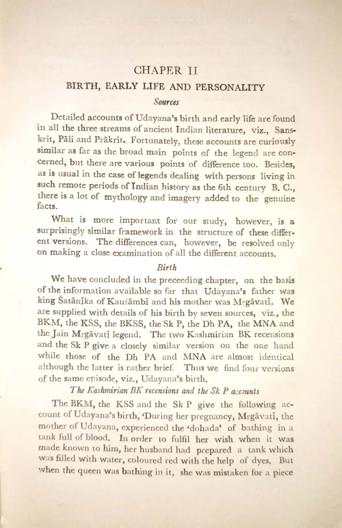 The Story of King Udayana as Gleaned from Sanskrit, Pali & Prakrit Sources